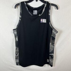 NBA Official Mens Black Camo Sides Basketball Sleeveless Lightweight Tank Medium